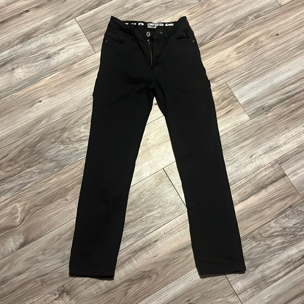 black straight jeans,used,size 00 in jeans